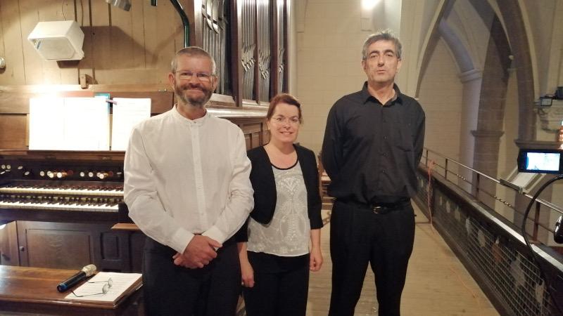 Le 26 juillet 2021 Philippe Bataille (orgue), Sandrine Vezzetti (voix) et André Le Meut (bombarde)