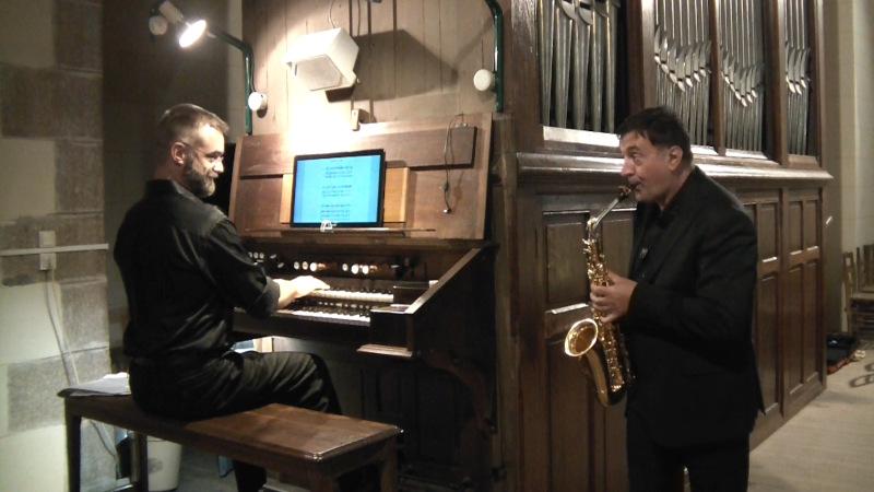 Le 2 août 2021 Fabien Chouraki (saxophone) et Olivier Dekeister (orgue)